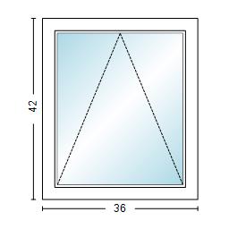 MI WINDOWS V3000 Series 9660 Venting Awning 3'0" Wide New Construction Vinyl White Low-E Argon Gas Filled Dual Pane Glass Full Screen Optional