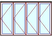 MARVIN Elevate 4 Panel Folding Door 141" Or 151-23/32" X 79 1/2", 82", 86", Or 95-1/2" Wood Interior Fiberglass Exterior Tempered Low-E2 Argon Glass Bifold Foldable Door Knocked Down CN12065, CN12068, CN12070, CN12080, CN12865, CN12868, CN12870, CN12880