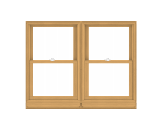 ANDERSEN Windows 400 Series Twin Double Hung 59-3/8" Wide Equal Sash Vinyl Exterior Wood Interior Low-E4 Dual Pane Glass Screen/Tempered/Frosted/Grilles Optional TW2432-2, TW2436-2, TW24310-2, TW2442-2, TW2446-2, TW24410-2, Or TW2452-2