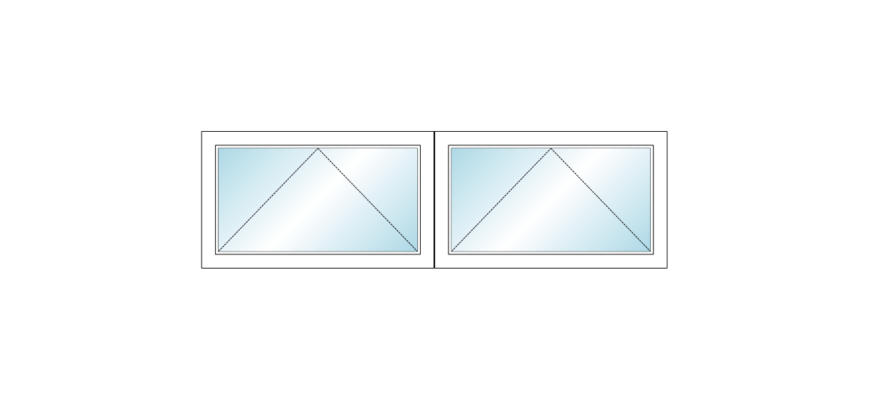 MI WINDOW V300 Twin Awning Window 105.625" Wide New Construction Vinyl White Low-E Argon With Screen option