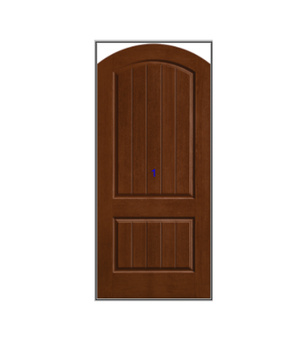 THERMATRU 6'8" Classic Craft Mahogany Arch Top Panel Exterior Prehung Door CCR200A/CCR205A