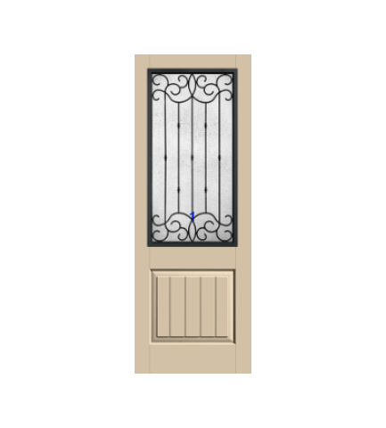 THERMATRU 6'8" Or 8'0" Classic Craft Canvas 2/3 Lite Exterior Prehung Door CCV20520-LE/ CCV20520XC/CCV20520XN/CCV20527_W/CCV1516_W/CCV820520-LE/ CCV820527_W/CCV81516_W