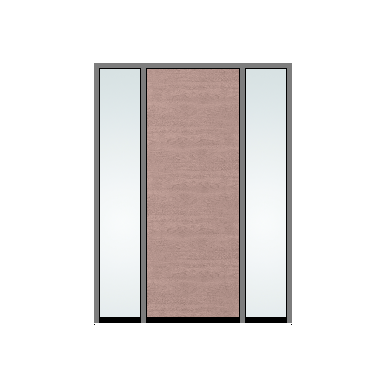 THERMATRU 3'0" X 6'8" Or 8'0" Classic Craft Walnut Grained Flush Exterior Prehung Door With 2 Clear Low-E Direct Set Sidelights CCW905/ CCW8905/DRS2131SL-LE