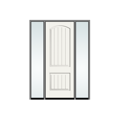 THERMATRU 3'0" X 6'8" Or 8'0" Classic Craft Canvas Panel Exterior Prehung Door With 2 Clear Low-E Direct Set Sidelights