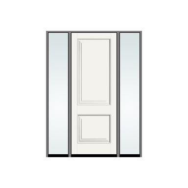 THERMATRU 3'0" X 6'8" Or 8'0" Classic Craft Canvas panel Exterior Prehung Door With 2 Clear Low-E Direct Set Sidelights