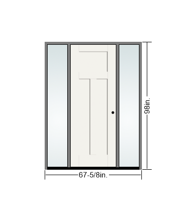 THERMATRU 6'8" Or 8'0" Smooth Star Fiberglass Panel Exterior Prehung Door With 14" Direct Set Sidelites S3301-DDBF2,S83301-DDBF2