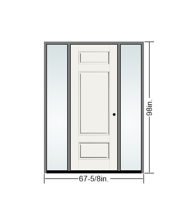 THERMATRU 6'8" Or 8'0" Smooth Star Fiberglass Panel Exterior Prehung Door With Direct Set Sidelites S31, S831