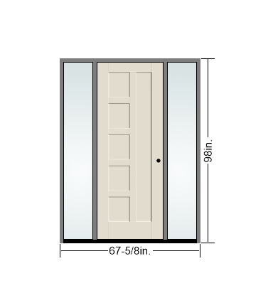 THERMATRU 6'8" Or 8'0" Smooth Star Fiberglass Panel Exterior Prehung Door With 12" Direct Set Sidelites S3401R-DDBF2,S83401R-DDBF2