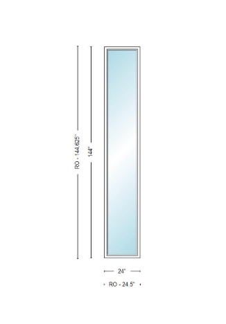 Andersen 400 Series Specialty Rectangle Window 24" Wide Fixed Vinyl Exterior Wood Interior Low-E4 Dual Pane Argon Full Glass Tempered Option