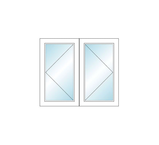 MI WINDOWS V3000 Series 9770 Venting Twin Casement 40.625" Wide New Construction Vinyl White Low-E Argon Gas Filled Dual Pane Glass Full Screens Optional