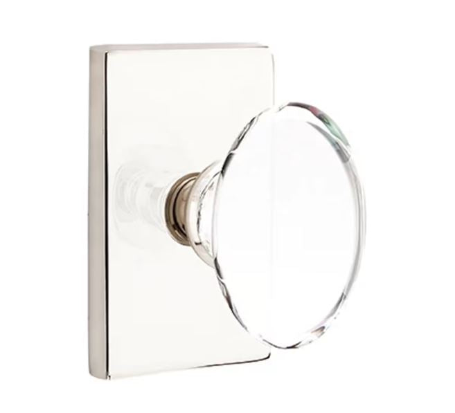 EMTEK Hampton Glass Knob Modern, Disk, Square, Neos, Modern Rectangular, Or Urban Modern Rosette Door Knob Handle Passage, Privacy, Or Dummy Many Color Options