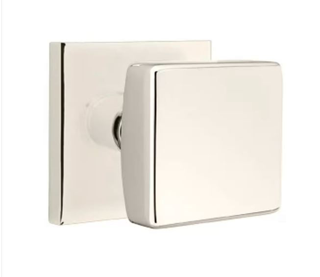 EMTEK Square Knob Modern, Disk, Square, Neos, Modern Rectangular, Or Urban Modern Rosette Door Knob Handle Passage, Privacy, Or Dummy Many Color Options