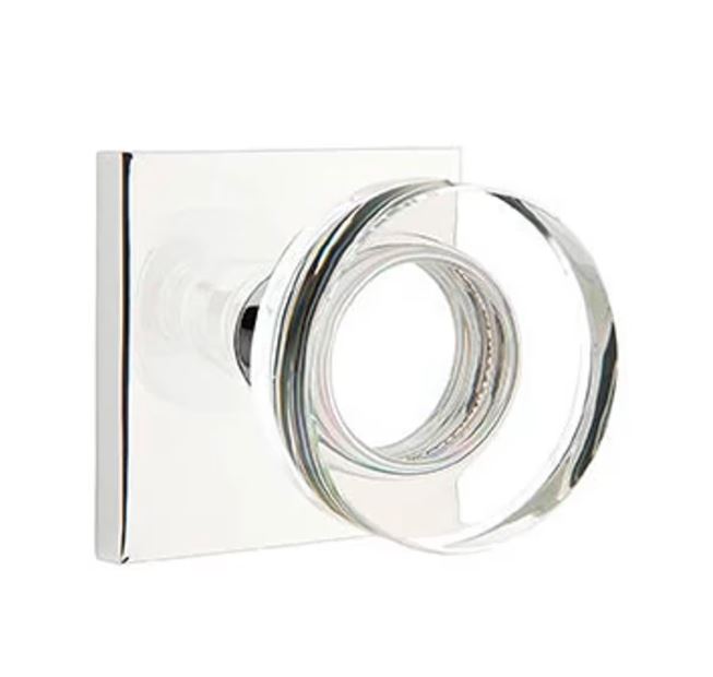 EMTEK Modern Disc Glass Knob Modern, Disk, Square, Neos, Modern Rectangular, Or Urban Modern Rosette Door Knob Handle Passage, Privacy, Or Dummy Many Color Options