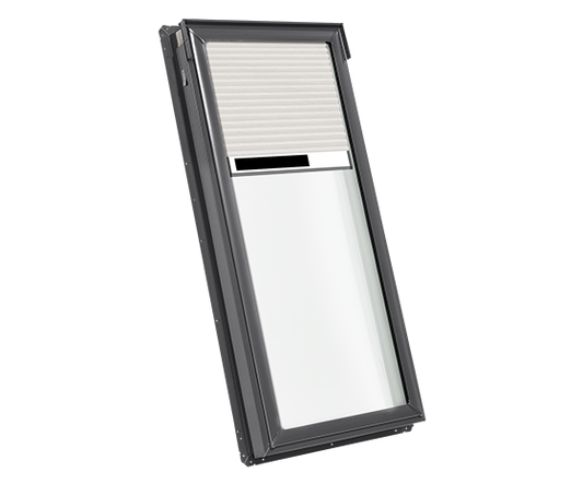 VELUX FS 30-9/16" Outside Frame Width Deck Mounted Fixed Pitched Roof Skylights Step Flashing Optional White Shades Included M02, M04, M06, Or M08