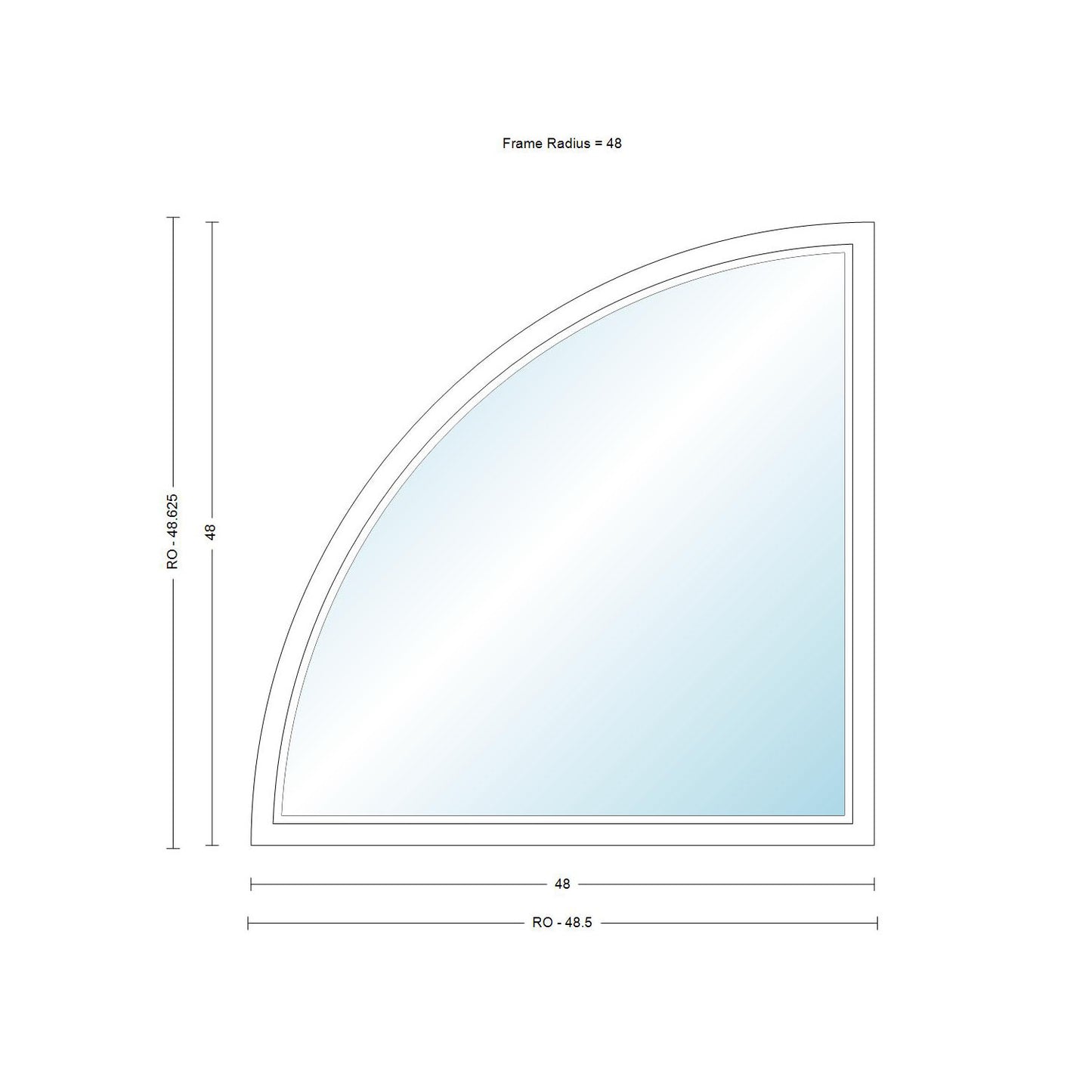 ANDERSEN Windows 400 Series Specialty Quarter Circle Window Fixed Vinyl Exterior Wood Interior Low-E4 Dual Pane Argon Full Glass Casement Frame Cladding Profile Grilles/Frosted/Tempered Optional CTQC1, CTQCW1, CTQCX1, CTQA3, Or QR40