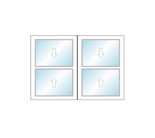 MI WINDOWS 1556 Twin Double Hung 79.125" Wide New Construction Vinyl White Or Almond Low-E Argon Full Screen Optional