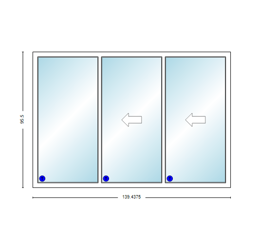 MI V3000 Series 12'0" X 8'0" Vinyl 3 Panel Multi-Slide White Sliding/Gliding HP Low-E Clear Dual Pane Tempered Glass Knocked Down Patio Door 1618 Grilles Options