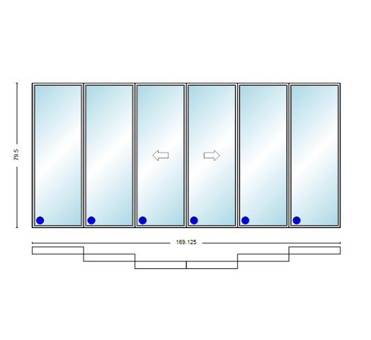 MI V3000 Series 14'0" X 6'8" Vinyl 6 Panel Multi-Slide White OIXXIO Sliding/Gliding Low-E Clear Dual Pane Tempered Glass Knocked Down Patio Door 1618 Grilles/Screen Optional