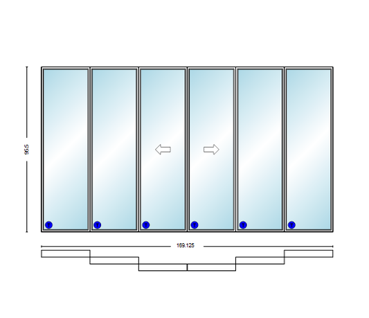 MI V3000 Series 14'0" X 8'0" Vinyl 6 Panel Multi-Slide White OIXXIO Sliding/Gliding HP Low-E Clear Dual Pane Tempered Glass Knocked Down Patio Door 1618 Grilles/Screen Optional