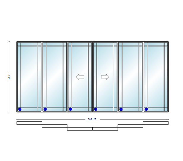 MI V3000 Series 17'0" X 8'0" Vinyl 6 Panel Multi-Slide White OIXXIO Sliding/Gliding HP Low-E Clear Dual Pane Tempered Glass Knocked Down Patio Door 1618 Screen/Grilles Optional