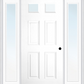 MMI 2-1/4 Lite 4 Panel 3'0" X 6'8" Fiberglass Smooth Exterior Prehung Door With 2 Full Lite Clear Glass Sidelights 23
