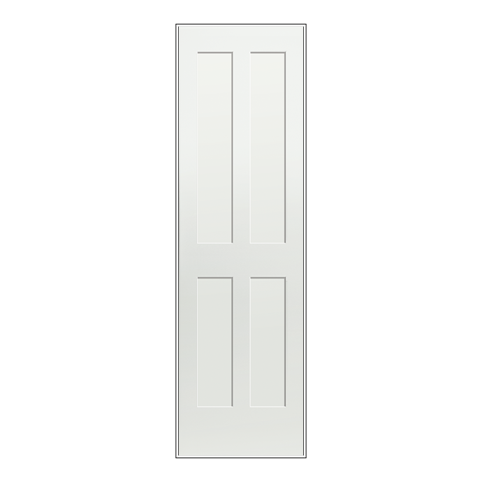 REEB 6'8 X 1-3/8 2 Long Panels Over 2 Short Panels Primed Flat Shaker Sticking Interior Door PR8744