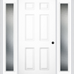 MMI 6 Panel 3'0" X 6'8" Fiberglass Smooth Exterior Prehung Door With 2 Full Lite Clear Or Privacy/Textured Glass Sidelights 21