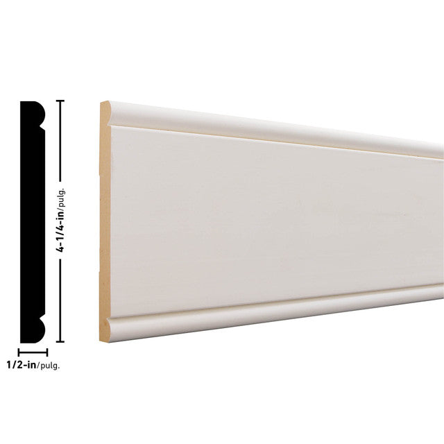 956W 16' Primed Pine Chair Rail/Backer Molding (4-Value Pack)