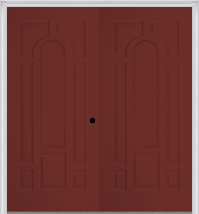 MMI TWIN/DOUBLE 8 PANEL CENTER ARCH 6'0" X 6'8" FIBERGLASS SMOOTH EXTERIOR PREHUNG DOOR 630