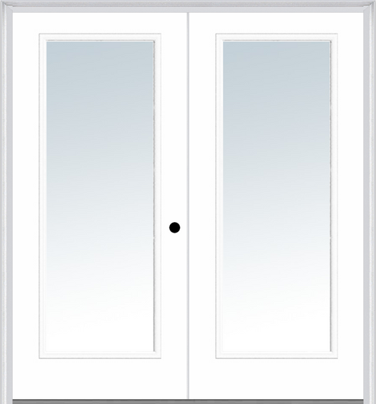 MMI TWIN/DOUBLE FULL LITE 6'8" BUILDERS CLASSIC FIBERGLASS CLEAR GLASS EXTERIOR PREHUNG DOOR 59 LOW-E OPTION