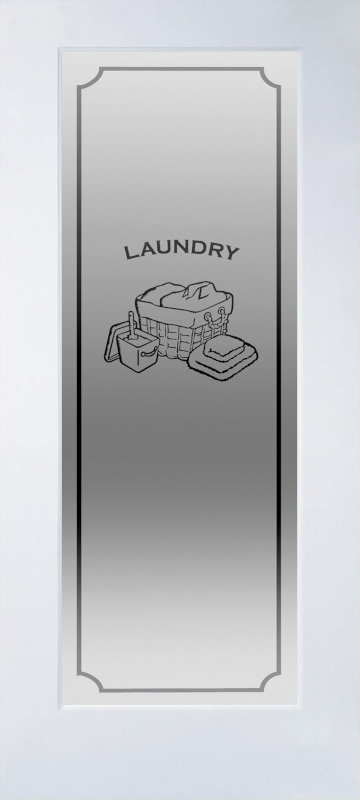MMI 1 Lite Laundry 6'8" X 1-3/8 Ovolo Sticking Primed Frame Tempered Glass Interior French Door