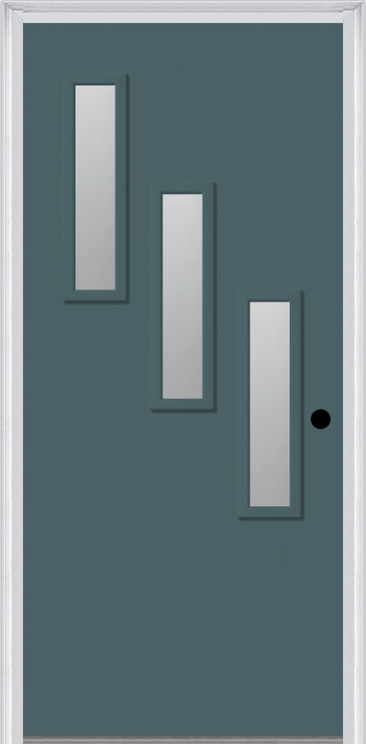 MMI 3 Lite Vertical Hinge/Stop Side 6'8" Fiberglass Smooth Clear Or Frosted Glass Exterior Prehung Door 842V3H Or 842V3S