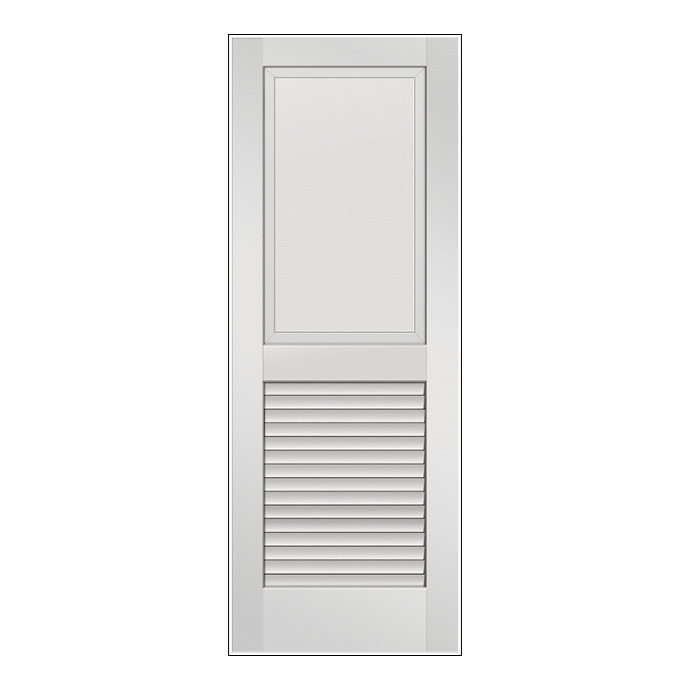 REEB 6'8 X 1-3/8 Top Panel Bottom Louver Primed Interior Door PR742