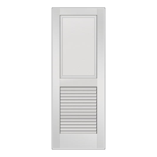 REEB 6'8 X 1-3/8 Top Panel Bottom Louver Primed Interior Door PR742