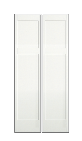 REEB Twin/Double 6'8 X 1-3/8 2 Short Panels Over 2 Long Panels Primed Flat Shaker Sticking Interior Prehung Door PR8762
