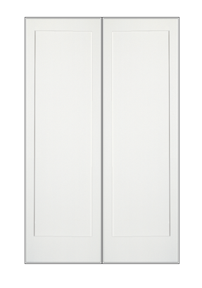 REEB Twin/Double 8'0 X 1-3/8 Or 1-3/4 1 Panel Primed Flat Ovolo Sticking Interior Prehung Door PR8020