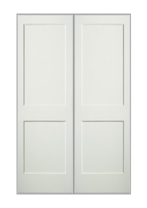 REEB Twin/Double 8'0 X 1-3/8 Or 1-3/4 2 Panel Primed Flat Ovolo Sticking Interior Prehung Door PR8082