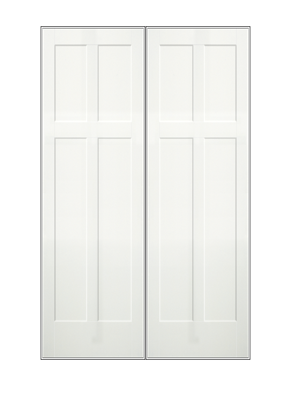 REEB Twin/Double 8'0 X 1-3/8 2 Short Panels Over 2 Long Panels Primed Flat Shaker Sticking Interior Prehung DoorPR8762