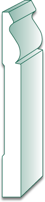 PVC BB514 9/16 X 5-1/4 X 16' PVC Base Molding