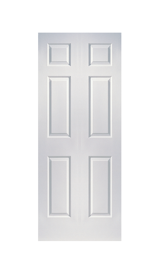 JELDWEN Twin/Double Molded Colonist 6'8 X 1-3/8 Cove And Bead Sticking 6 Panel Grained Surface Hollow/Solid Interior Prehung Door