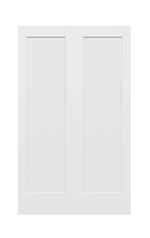 JELDWEN Twin/Double Molded Madison 6'8 X 1-3/8 Craftsman Sticking 1 Flat Panel Smooth Surface Hollow/Solid Interior Prehung Door