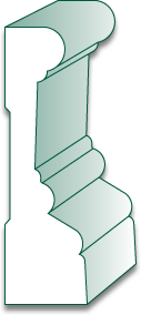 PVC WC1CT 1-1/16 X 3-1/2 X 16' PVC Windsor Casing Molding