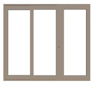 PELLA Lifestyle Series Contemporary 3 Panel OXO 126" X 79.5" Advanced Low-E Insulating Tempered Argon Fill Glass Assembled Sliding/Gliding Patio Door Grilles/Screen Options