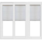 PELLA 144" X 79.5" Lifestyle Series Contemporary 3 Panel OXO Hinged Glass With Manual Blinds/Shades Advanced Low-E Insulating Tempered Argon Fill Glass Assembled Sliding/Gliding Patio Door Screen Option