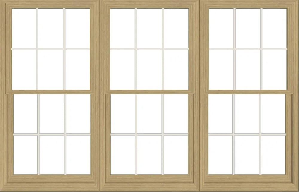 ANDERSEN Windows 400 Series Triple Double Hung Venting Window 95-1/8" Equal Sash Vinyl Exterior Wood Interior Low-E4 Dual Pane Glass Full Screen/Grilles/Tempered Optional TW26310-3, TW2642-3, TW2646-3, TW26410-3, Or TW2652-3