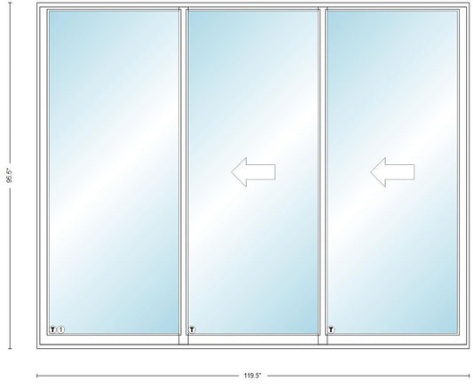 Western Series 600V Volume 10'0" X 8'0" 3 Panel Multi-Slide Sliding/Gliding Thermally Broken Cardinal Low-E Argon Tempered Glass Knocked Down Patio Door