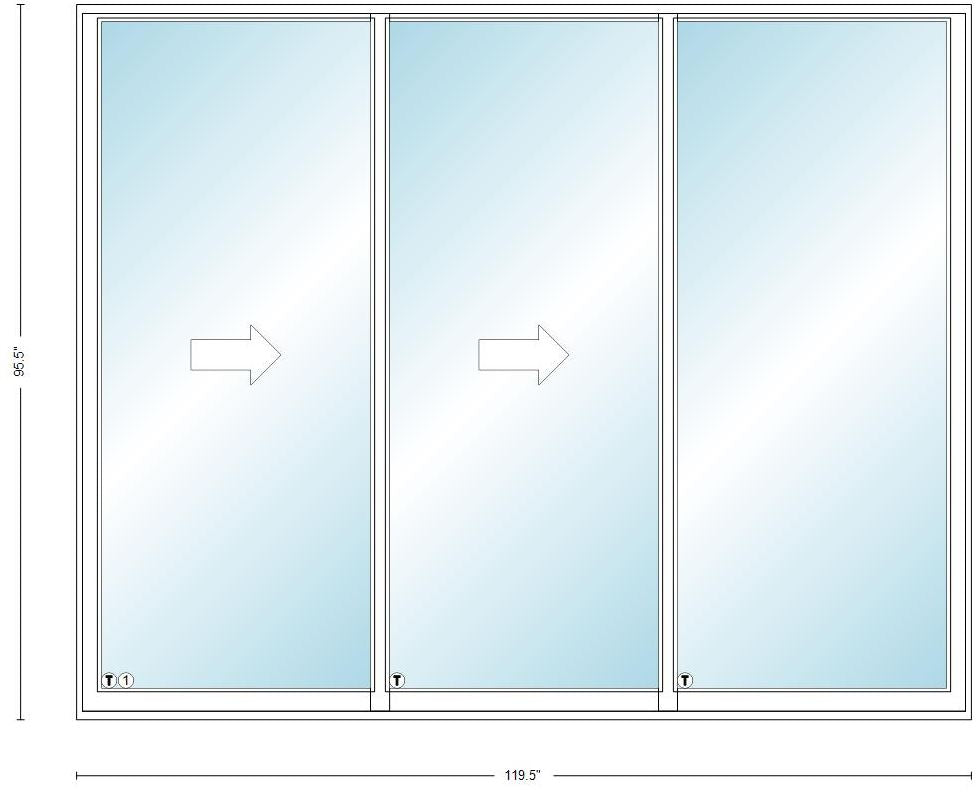 Western Series 600V Volume 10'0" X 8'0" 3 Panel Multi-Slide Sliding/Gliding Thermally Broken Cardinal Low-E Argon Tempered Glass Knocked Down Patio Door
