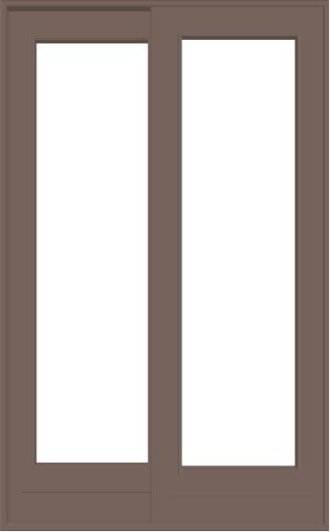 ANDERSEN FWG5080 400 Series 59-1/4" X 95-1/2" Frenchwood Sliding/Gliding Vinyl Exterior Wood Interior Dual Pane Low-E Tempered Argon Fill Glass 2 Panel Patio Door Grilles/Screen/Assembeled Options
