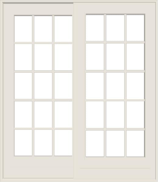 ANDERSEN FWG60611 400 Series 71-1/4" X 82-3/8" Frenchwood Sliding/Gliding Vinyl Exterior Wood Interior Dual Pane Low-E Tempered Argon Fill Glass 2 Panel Patio Door Grilles/Screen/Assembeled Options