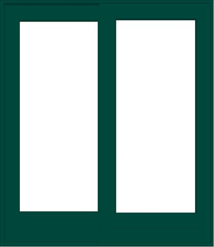 ANDERSEN FWG60611 400 Series 71-1/4" X 82-3/8" Frenchwood Sliding/Gliding Vinyl Exterior Wood Interior Dual Pane Low-E Tempered Argon Fill Glass 2 Panel Patio Door Grilles/Screen/Assembeled Options